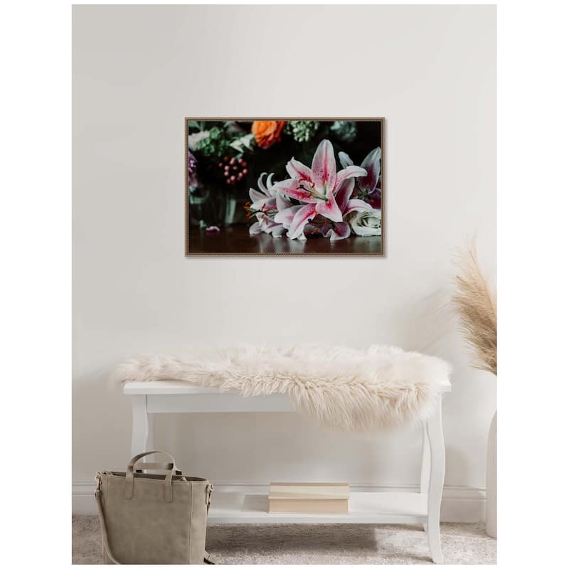 Kate and Laurel Sylvie Dark Lily Framed Canvas by Alicia Abla
