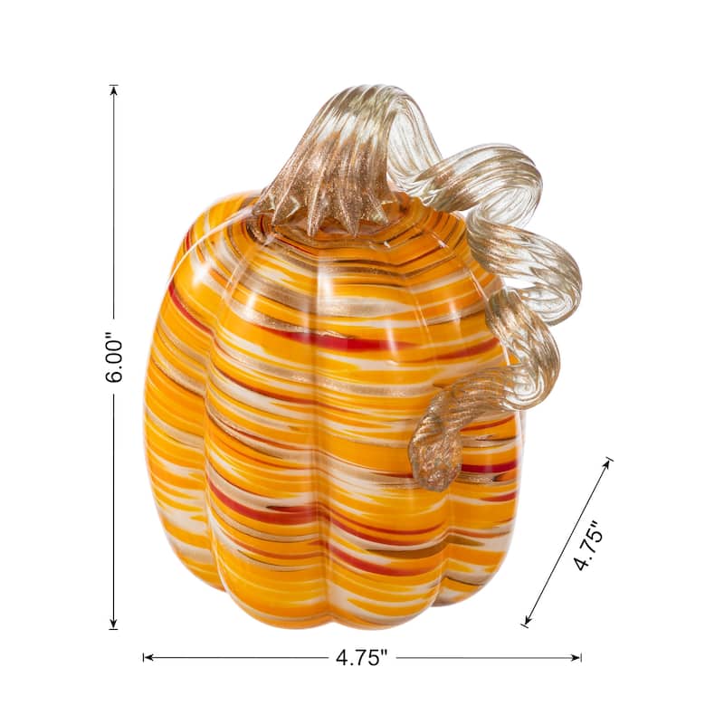 Glitzhome Fall Harvest Glass Pumpkin & Gourd Decor Halloween Thanksgiving Centerpiece (Set of 2/Set of 3)