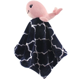 Hudson Baby Infant Girl Animal Face Security Blanket, Girl Whale, One Size - Girl Whale - One Size