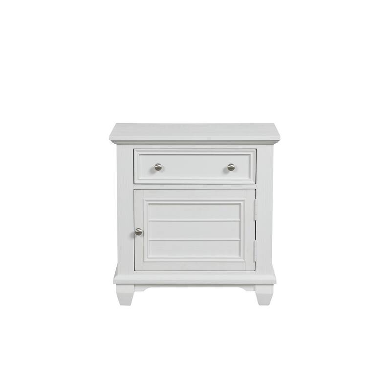 White 1 Drawer 17 in. W Nightstand with Sturdy Hardware and Ample Storage