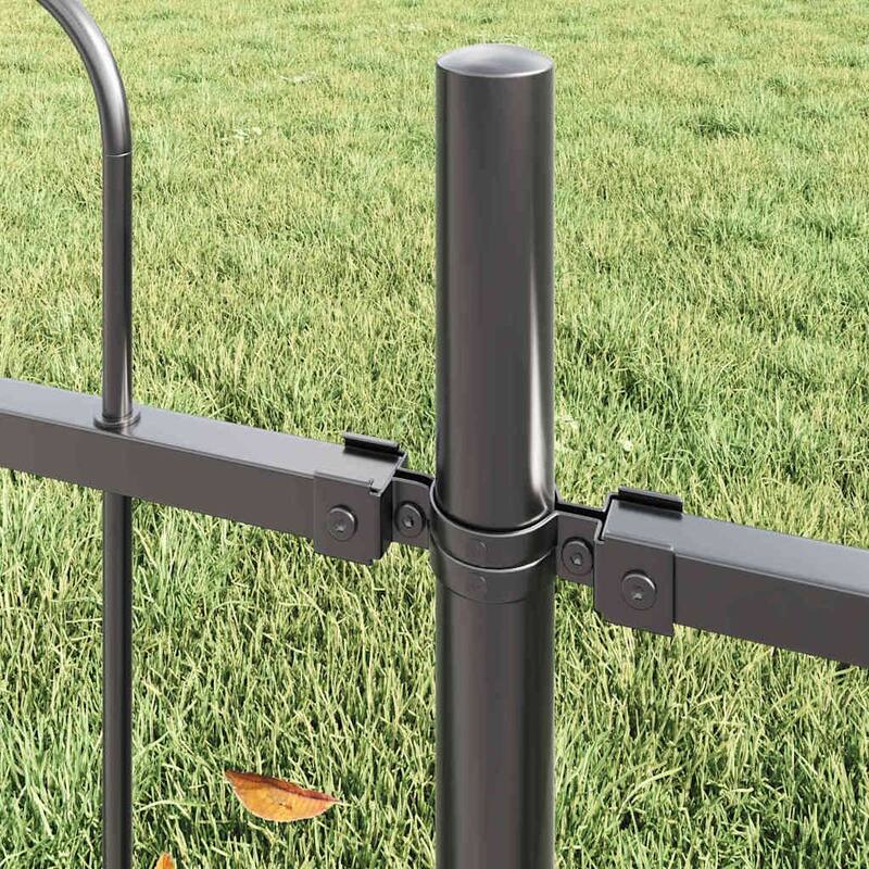 vidaXL Garden Fence Powder-coated steel Gray