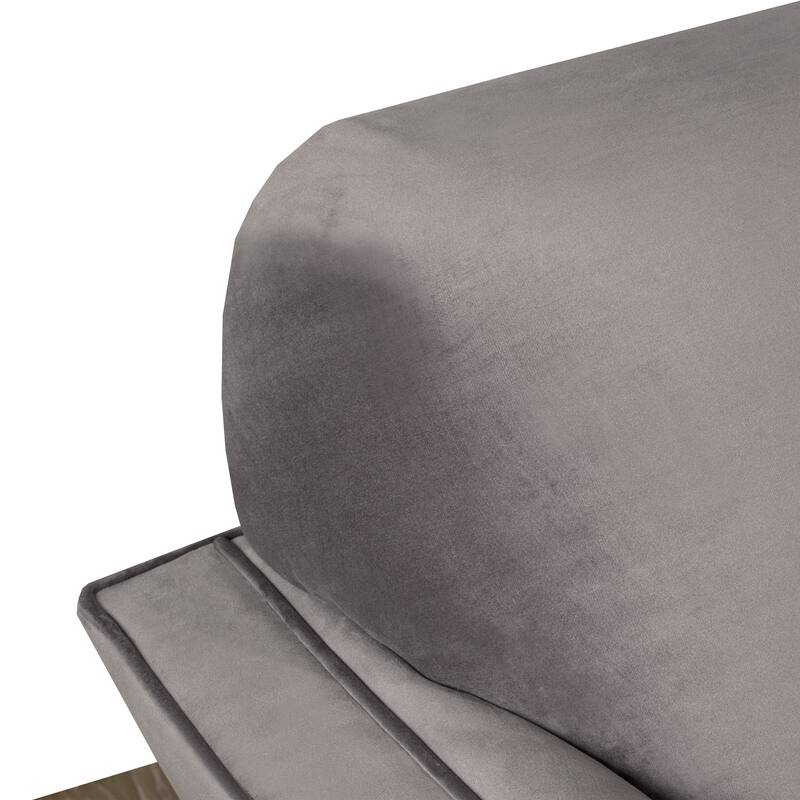 Corrie Grey Velvet Fabric Button Tufted Sofa and Loveseat Set
