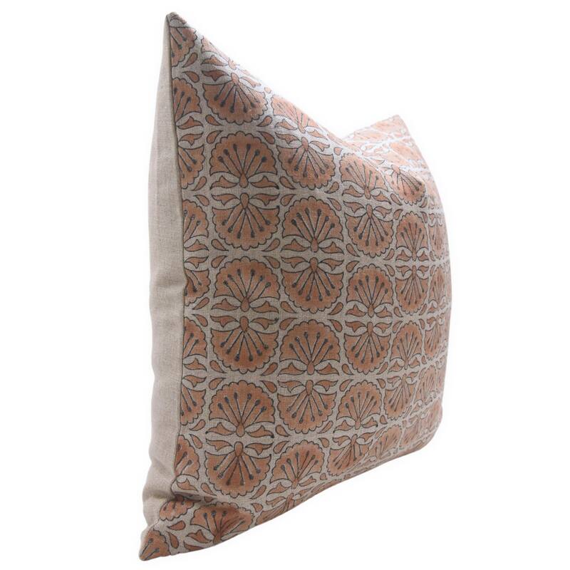 Fabdivine Linen Outdoor Sofa Block print pillow Cover