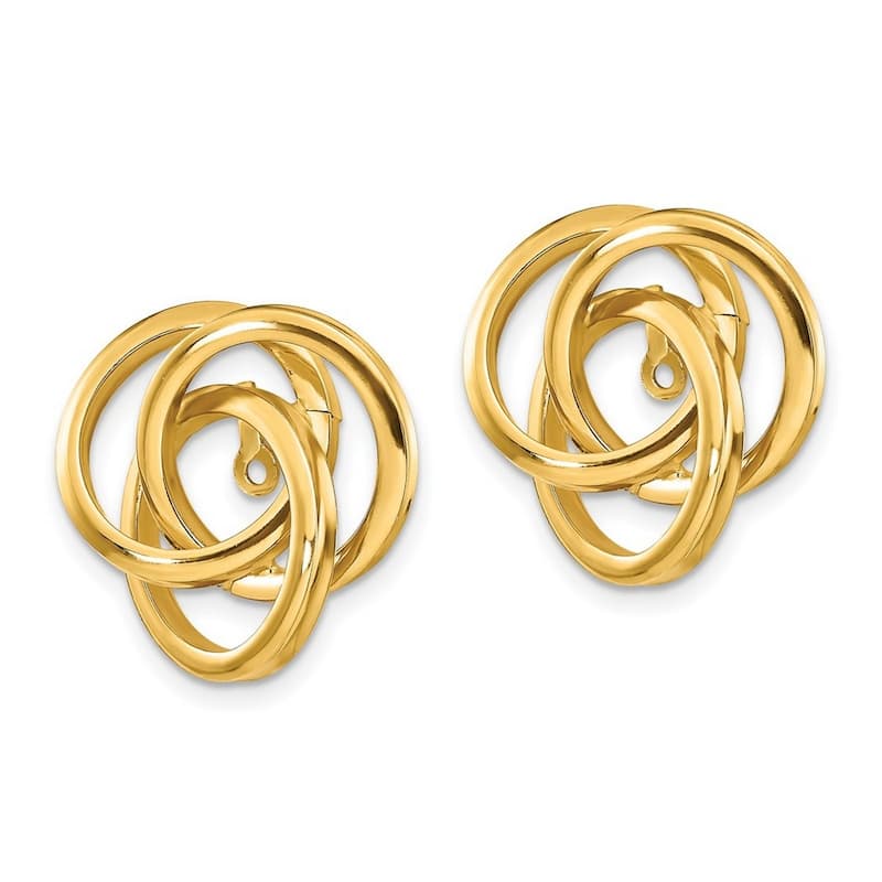 Curata 14k Yellow Gold Polished Love Knot Earrings Jackets - 18x16mm
