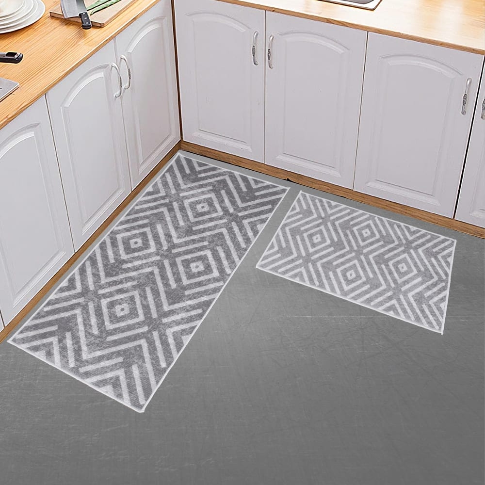 Sussexhome Non Skid Washable Kitchen Runner Rugs Set of 2 - Set of 44 x 24 and 31.5 x 20 Inches