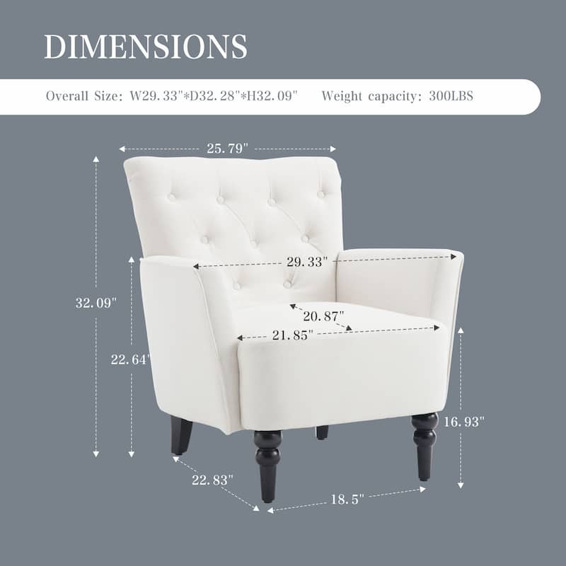 Armchair Modern Accent with Linen surface