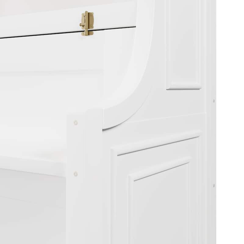 Murphy Bed with Desk Open Storage Shelves Twin Size