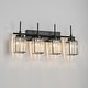 preview thumbnail 15 of 103, Modern Black 1/2/3/4/5-Light Bathroom Crystal Vanity Light Wall Sconces