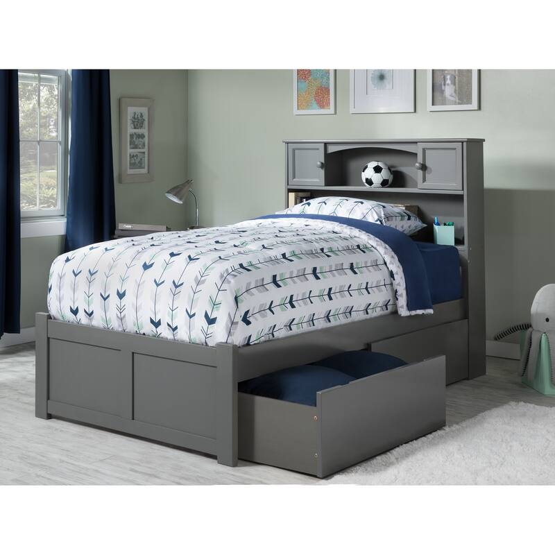 Platform Bed with Drawers - Low Profile Bed Frame & USB Charger - Modern Storage Bed