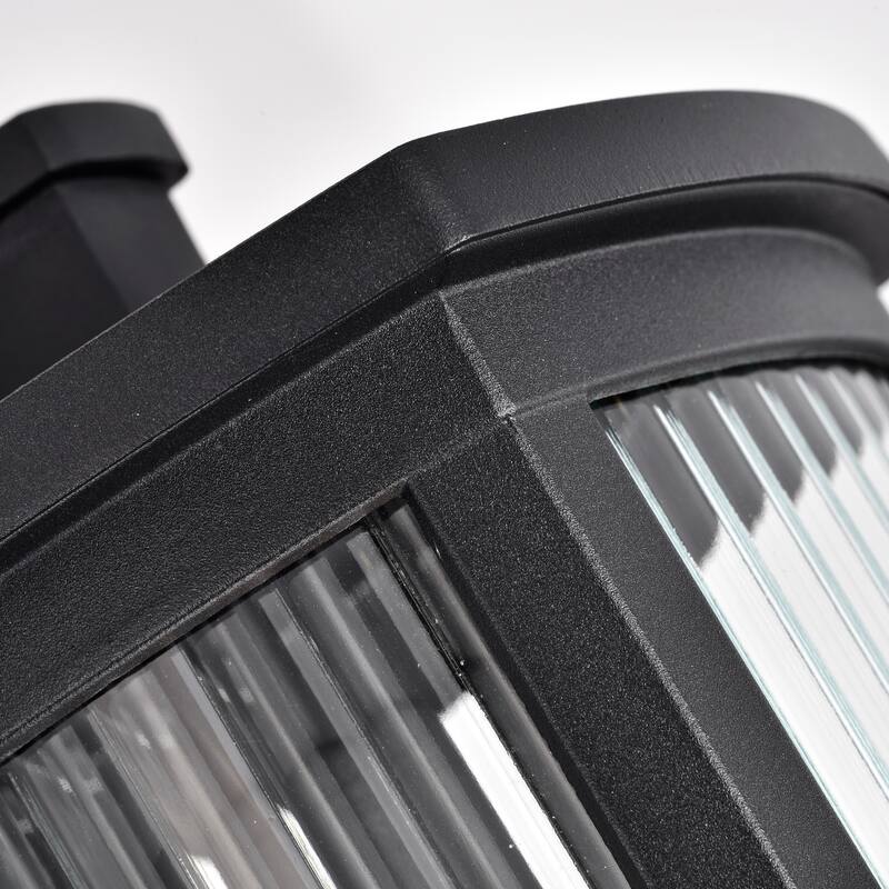 1-light Textured Black Outdoor Wall Lantern