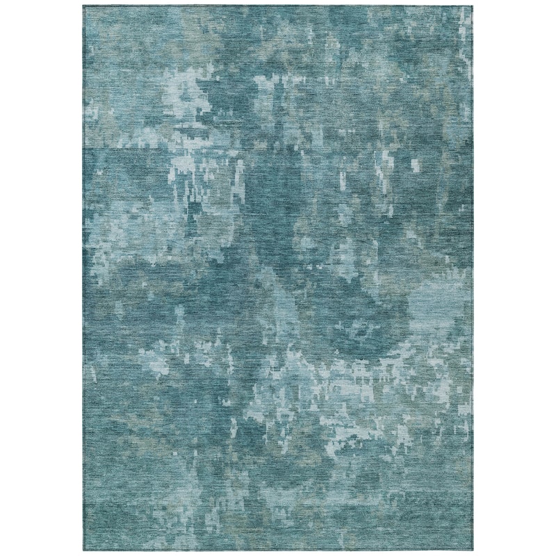 Machine Washable Indoor/ Outdoor Ombre Abstract Chantille Rug