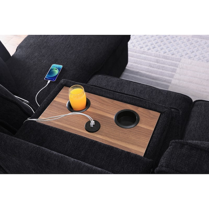 Chenille Reversible Sectional Sofa Convertible Pull Out Couch Bed