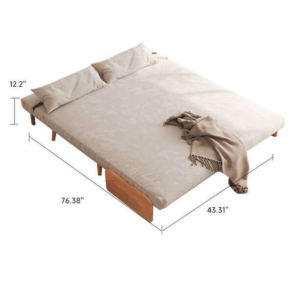 dimension image slide 5 of 22, JASIWAY Modern Upholstered Convertible Sofa Bed