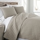 preview thumbnail 66 of 78, Vilano Ultra-Soft Lightweight 3-piece Quilt and Sham Set Sandy Taupe - Full - Queen