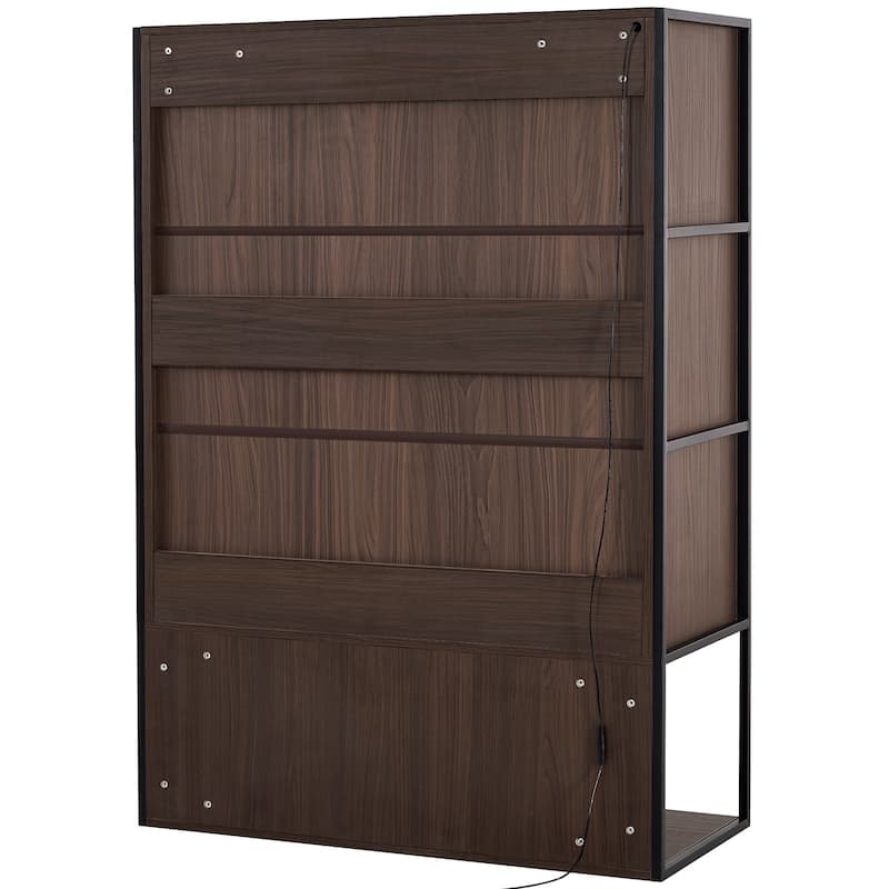 51.2"Tall Lighted Display Cabinet with Tempered Glass Door