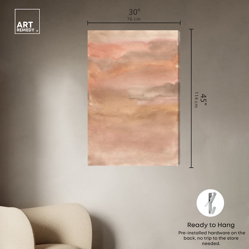 Art Remedy Sienna Pigments Blend Gallery Wrapped Boho Abstract 1 Piece Canvas Wall Art