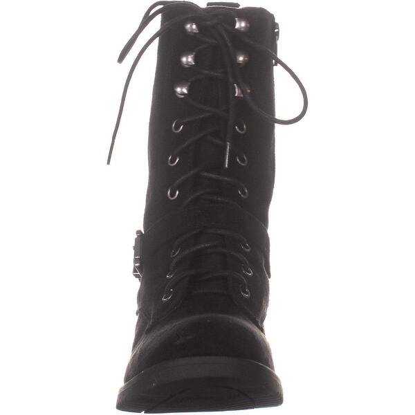 American Rag Womens Areighn Fabric Closed Toe Mid-Calf Combat Black Size 8.5 