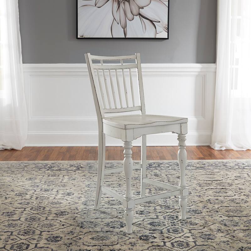 Magnolia Manor Antique White Weathered Bark Opt 5 Piece Gathering Table Set