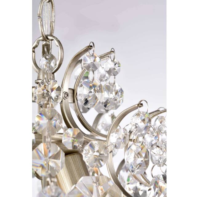 Dalia Indoor 3-light Brushed Champagne Silver Crystal Chandelier
