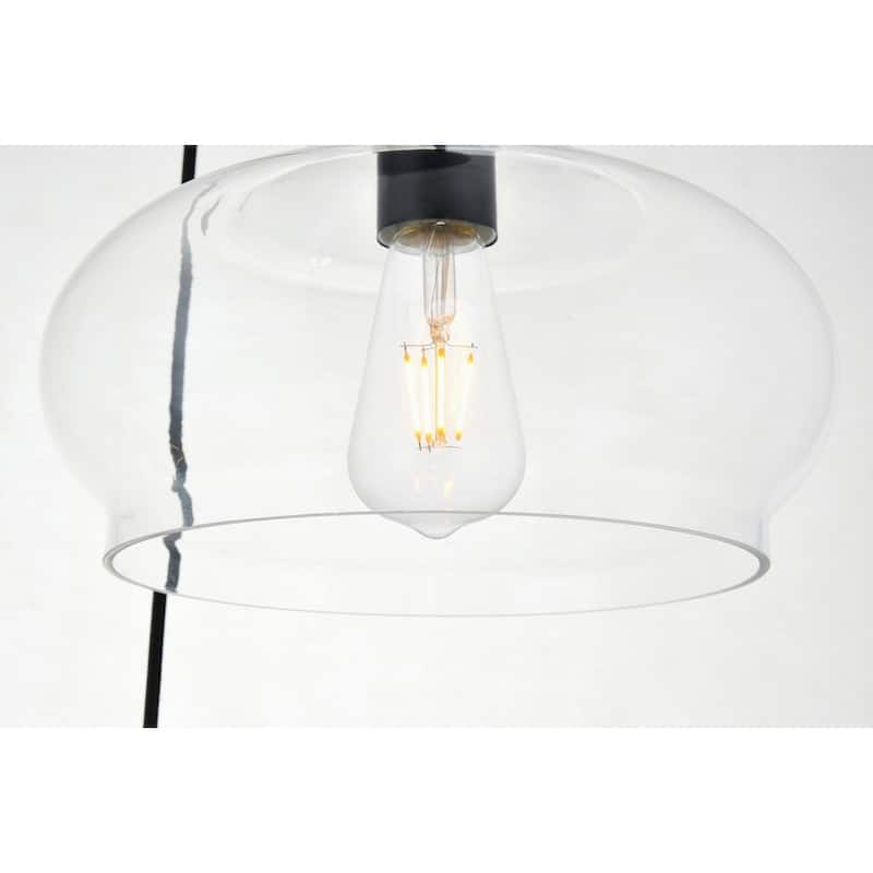 Clear Glass 3-light Adjustable Pendant Lamp