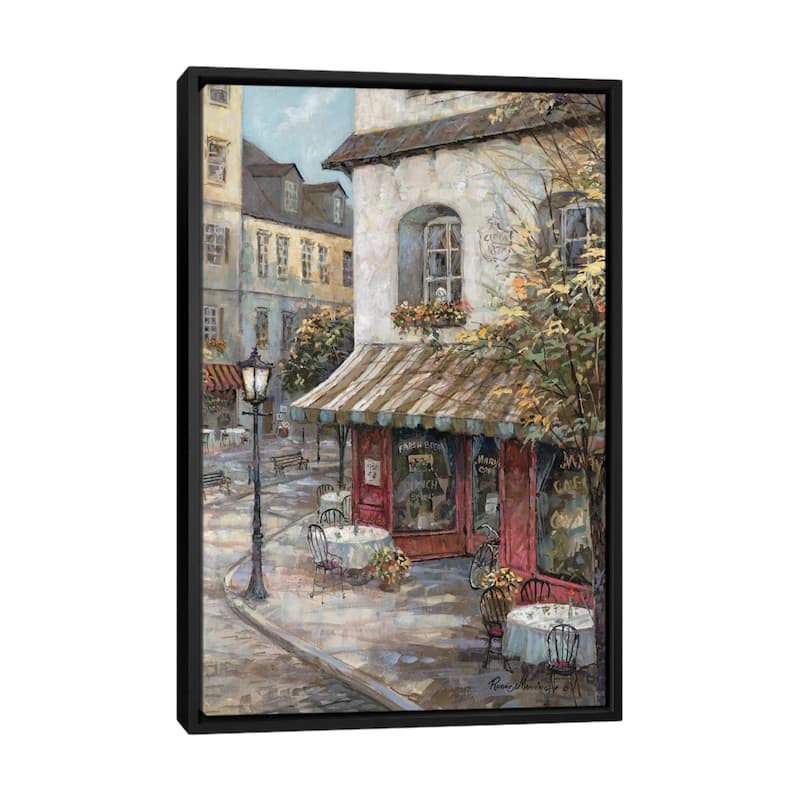 iCanvas "My Favorite Cafe" by Ruane Manning Framed Canvas Print - Black - 40x26