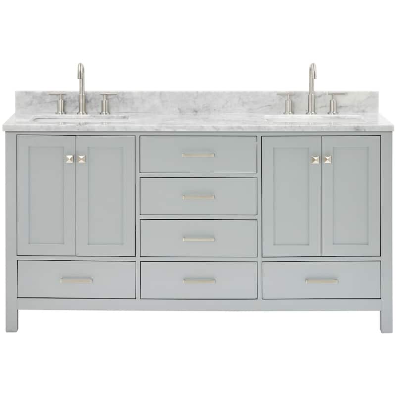 Ariel A067DCW2RVO Cambridge 67" Free Standing Double Rectangular Basin - Grey - Ash Finish