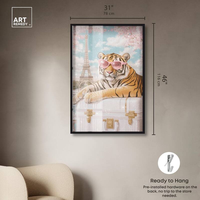 Tiger Luggage Paris Shadowbox by Art Remedy
