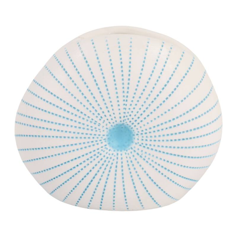 Round Shell Ceramic Vase - Stylish Dotted Pattern Flower Vase