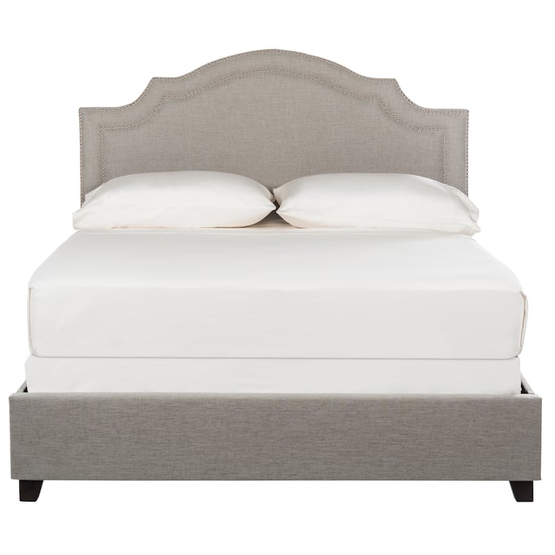 SAFAVIEH Dotty Upholstered Bed - Light Grey - Queen
