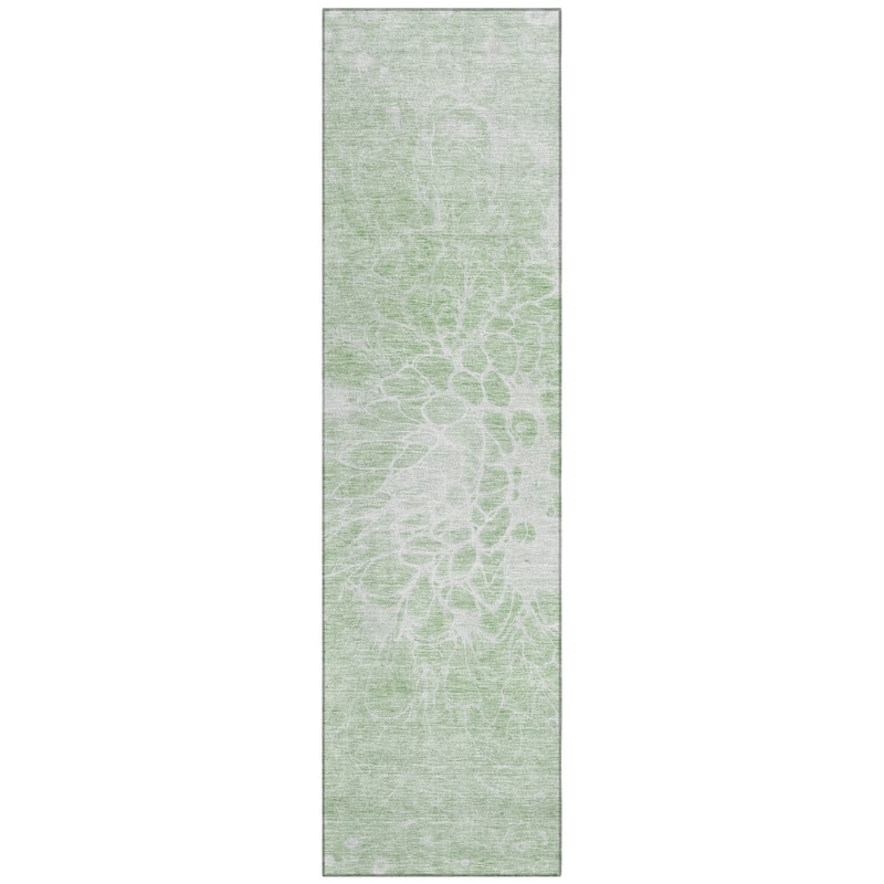 Machine Washable Indoor/ Outdoor Chantille Modern Vintage Floral Rug