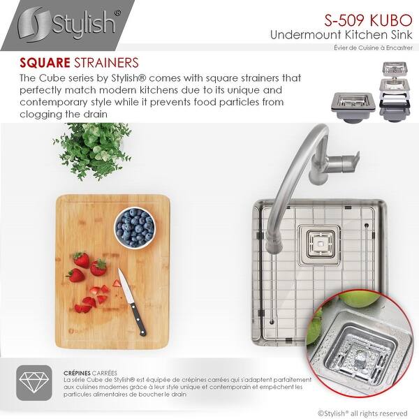 18 L X 16 W Single Basin Undermount Kitchen Sink With Grid And Strainer Overstock