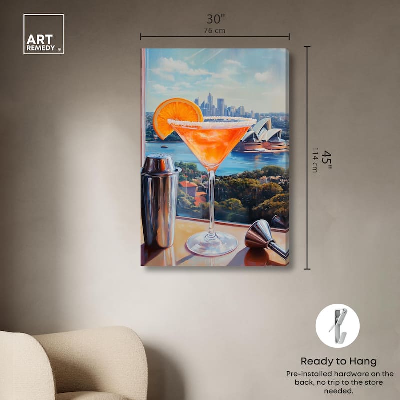 Classy Drink in Australia Canvas by Art Remedy, Gallery Wrapped