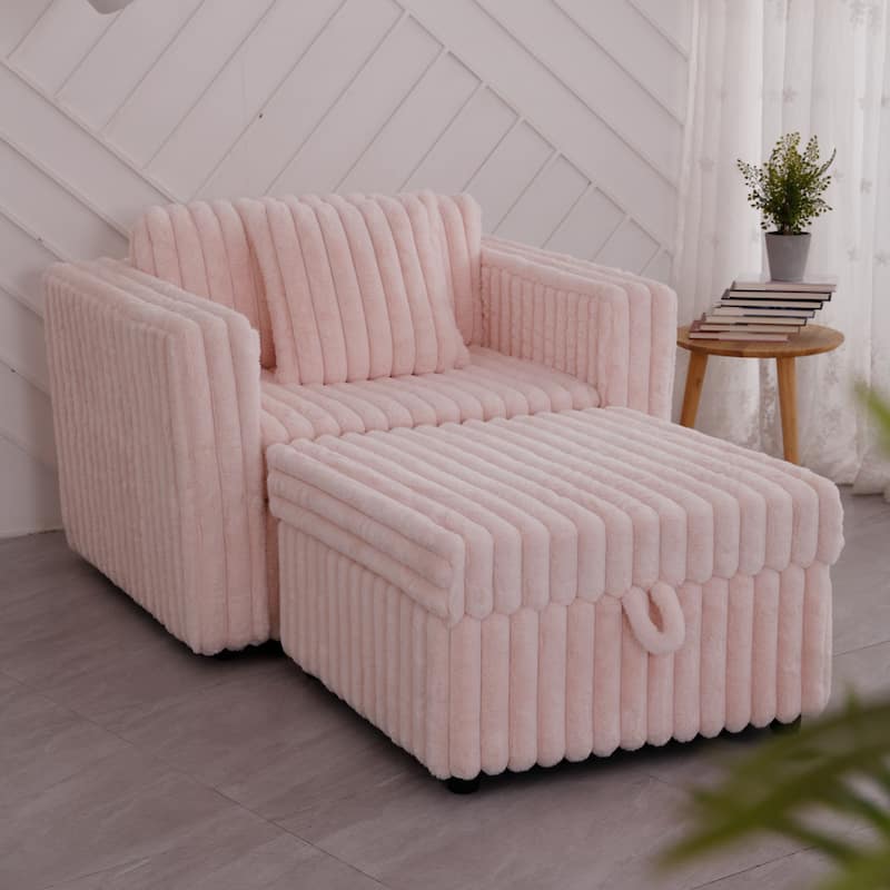 44.9"Soft Modular Sofa Single - Very Comfortable & Stylish. Matches 30.7" Ottoman with Hydraulic Lift. Ideal for Bedroo