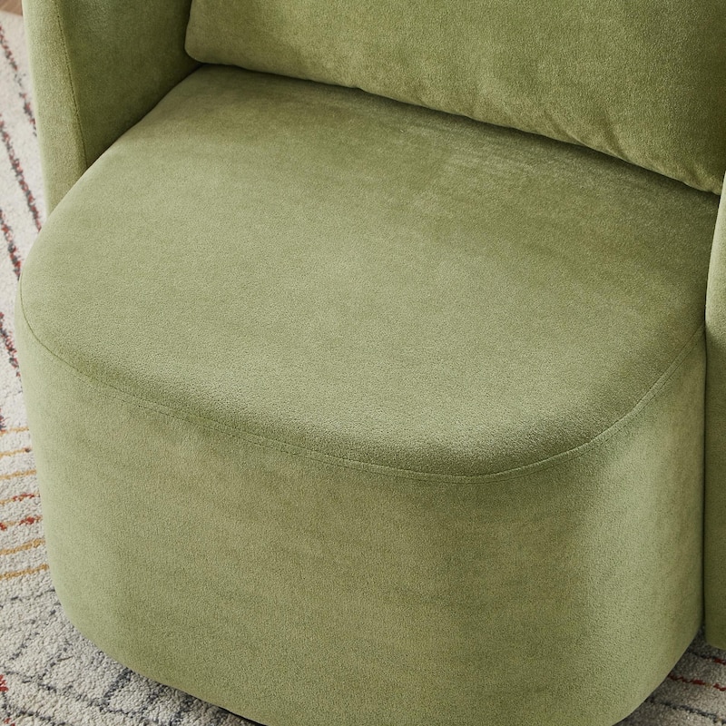 360° Swivel Chair - Chenille Upholstery, 440lb Capacity, Barrel Design
