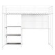 preview thumbnail 1 of 10, White Twin Size Loft Bed, Multifunctional Metal Storage Bed with Desk and Whiteboard, Shelves, Ladder, Space-Saving Bed Frame White - Twin