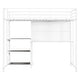 preview thumbnail 3 of 10, White Twin Size Metal Loft Bed with Desk, Whiteboard, Shelves, and Ladder