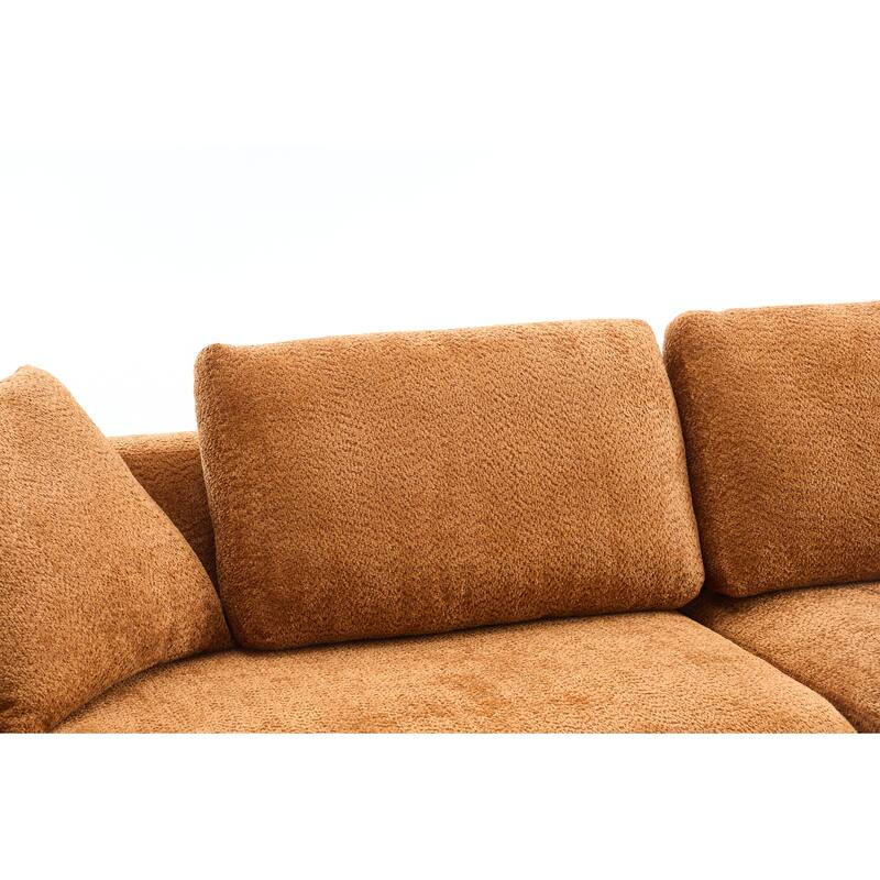 103.15" Fabric Classic 4-Seater Sofa with 4 Pillows