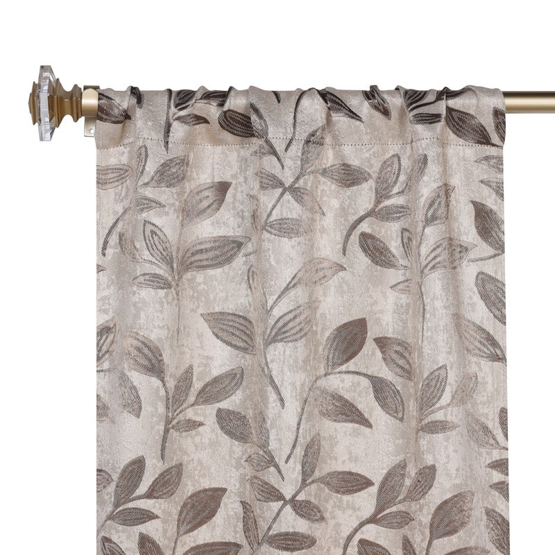 Superior Modern Bohemian Leaves Room Darkening Curtains with Grommets