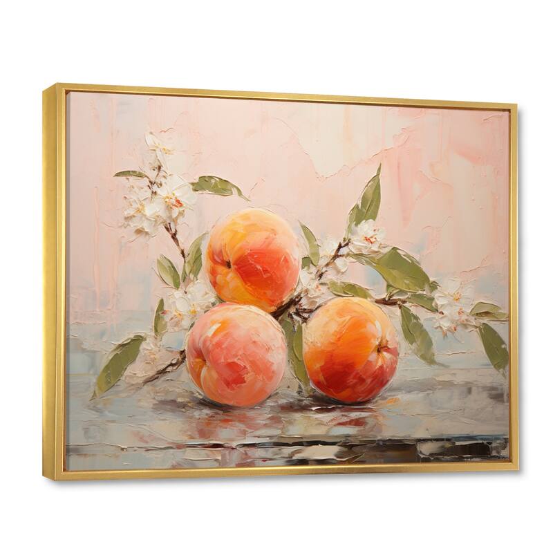 Designart "Fruit Abstract Peach" Food & Beverage Framed Canvas Prints