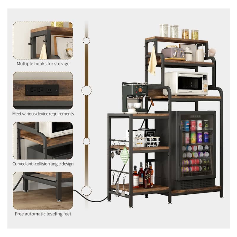 7-Tier Multifunctional Storage Stand with Electrical Outlets