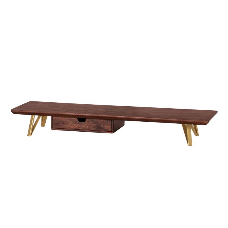 Jani Wood Monitor Stand Riser Desk - Ergonomic Design Stand, Desktop Organizer Table for Home, Office Workspace, Gaming Desk