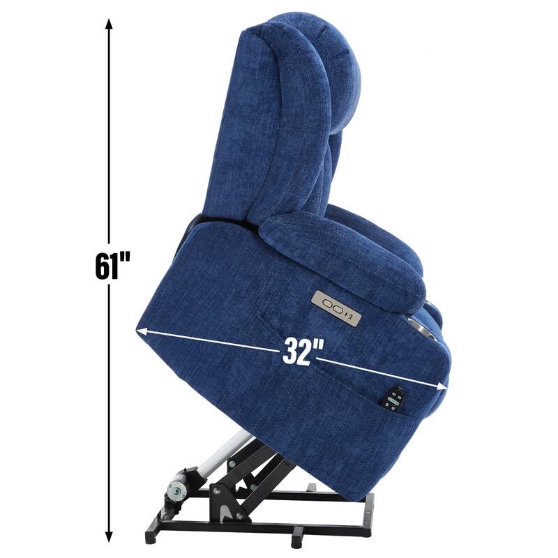 Power Lift Recliner Chair, 350 LBS Capacity, 8-Point Massage & Heat, USB Ports