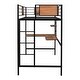 preview thumbnail 12 of 11, Black Twin Size Metal Loft Bed with Desk and Shelf for Kids