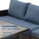 preview thumbnail 17 of 17, 9-Seat Wicker Patio Dining Set with Ottomans