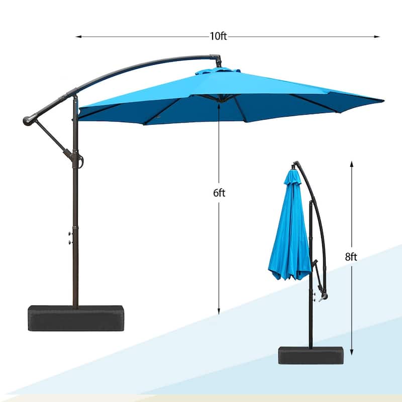 Aoodor 10 ft. Patio Offset Hanging Cantilever Patio Umbrella