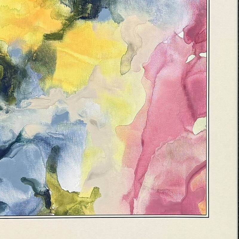 HomeRoots Set Of Two Modern Abstract Watercolor Black Framed Wall Art