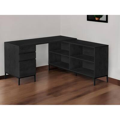 60" Black L Shape Computer Desk