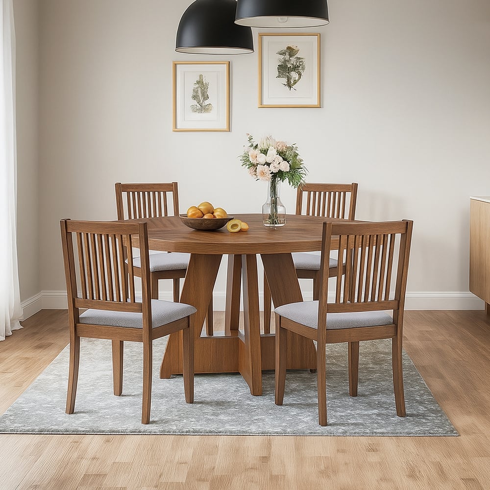 Farmhouse 18"Wide Slat Back Upholstered Seat Wood Dining Chairs - 17.75L×18W×35H