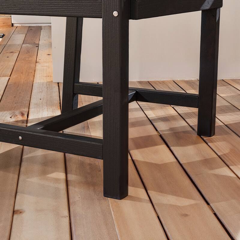 Set of 2 Outdoor Dining Chairs with Armrests, HDPE All Weather Patio Chairs, Waterproof UV Resistant Wood Grain Armchai