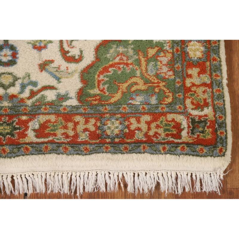 Floral Ivory Kashan Oriental Accent Rug Handmade Wool Carpet - 2'6" x 4'1"